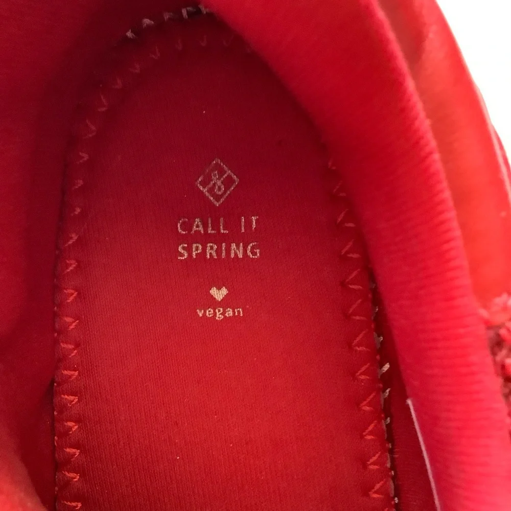 Call It Spring Women's Knit Red Size 7 Fashion Sneaker Vegan